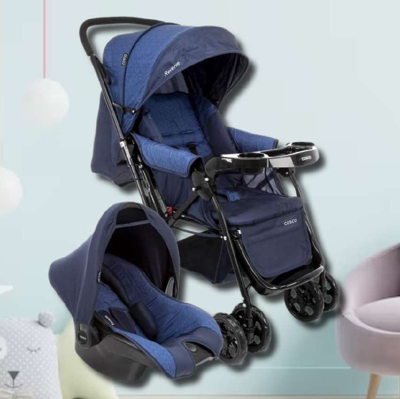 Travel System Reverse, Cosco, Azul Rajado ‎CAX00432