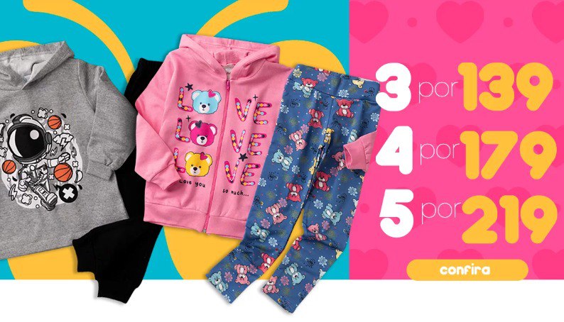 3 CONJUNTOS DE MOLETOM POR R$139
