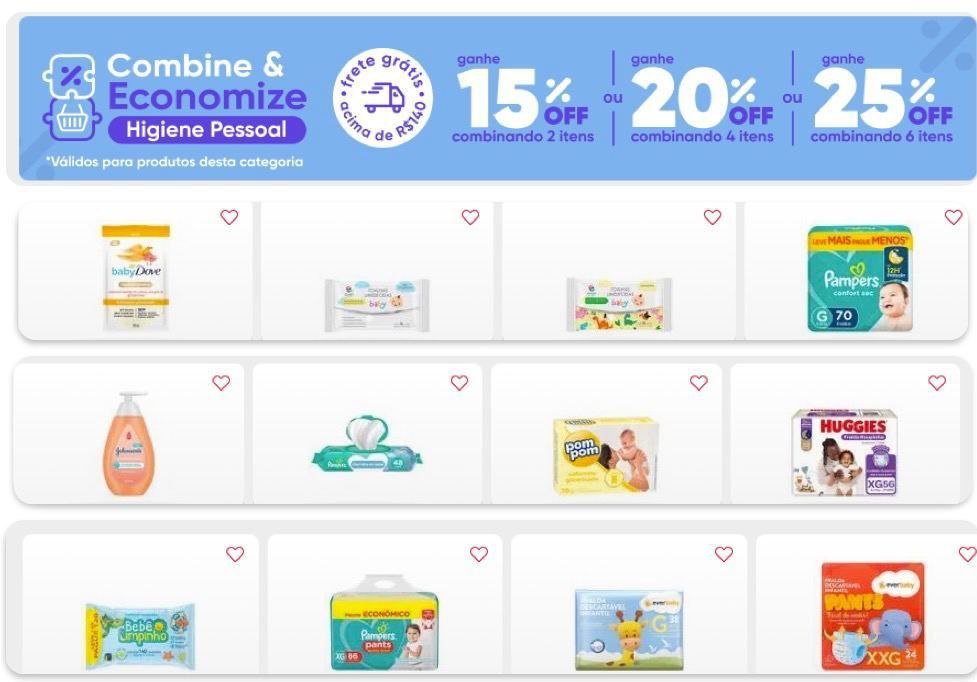 Combine e Economize (Tem fraldas, lenços, pomadas e vários outros itens infantis!)