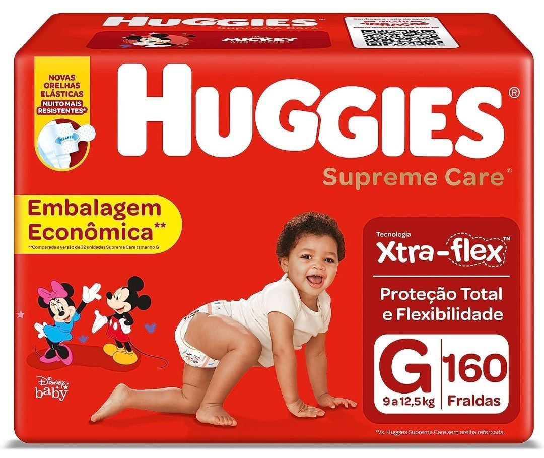 Fralda Huggies Supreme Care G com 160