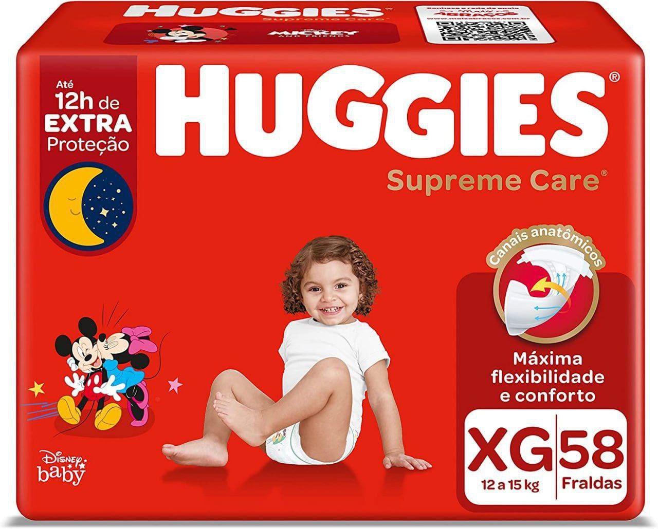 Fralda Huggies Supreme Care XG 58 unidades