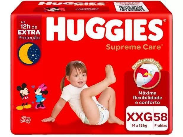 Fralda Huggies Supreme Care XXG com 58 unidades