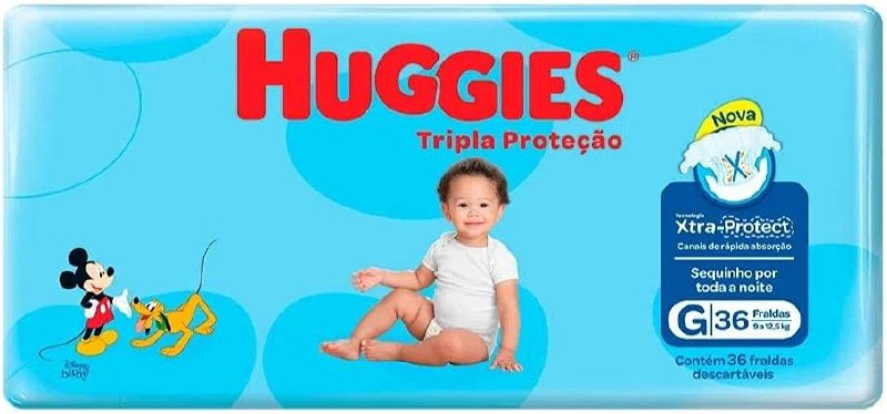 Fralda Huggies Tripla Proteção G - 36 Fraldas