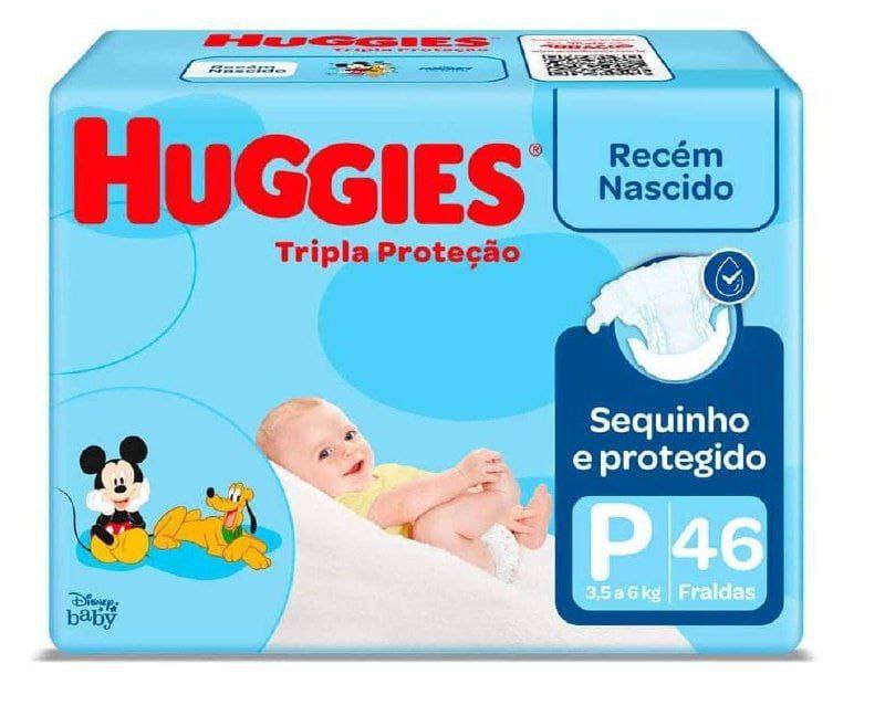 Fralda Huggies Tripla Proteção P 46 unidades