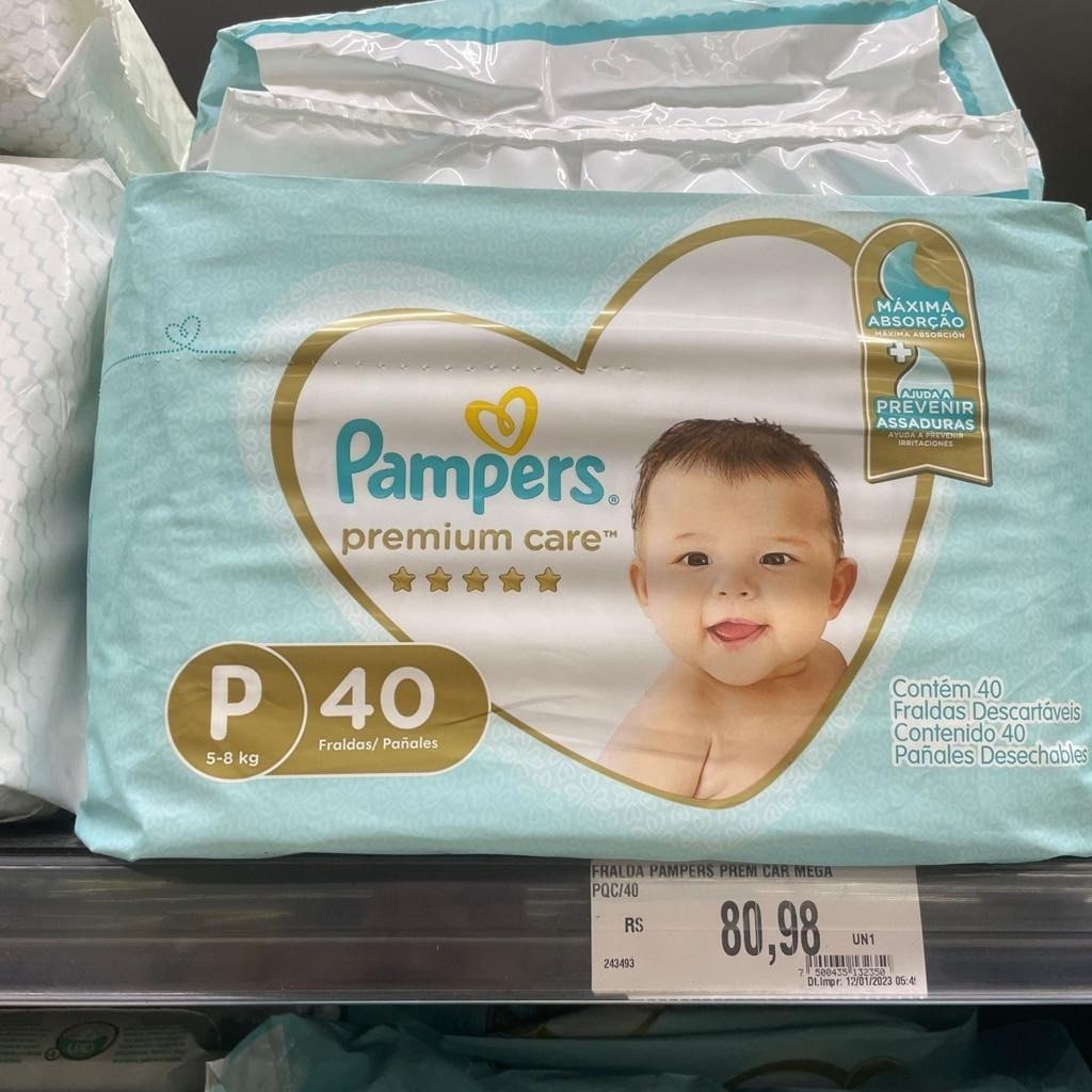 Fralda Pampers Premium Care P 40 Unidades