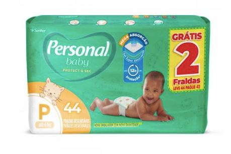 Fralda Personal Baby Protect&Sec P - 44 Unidades