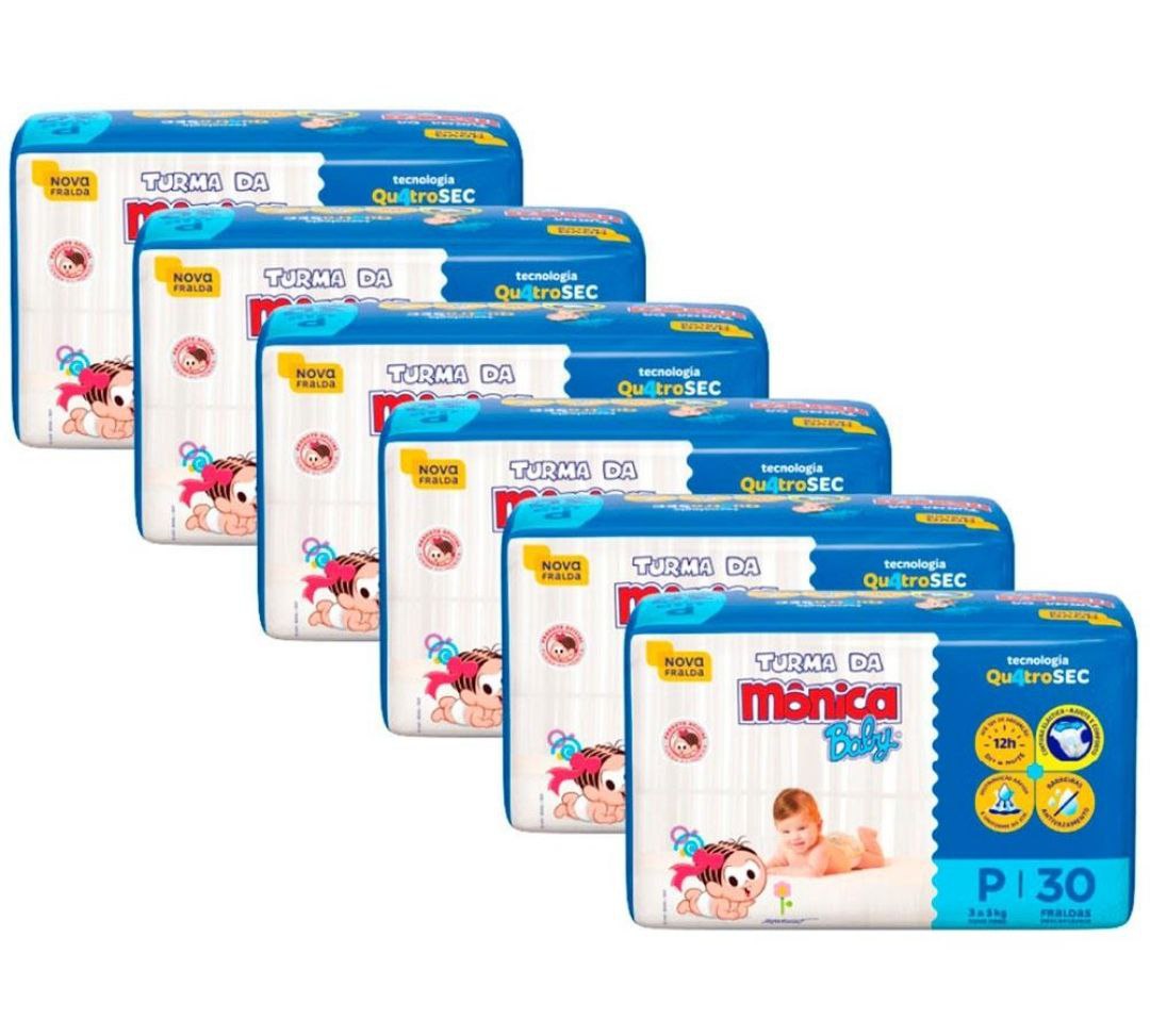 Fralda Turma da Mônica Baby Jumbo P – 180 Unidades