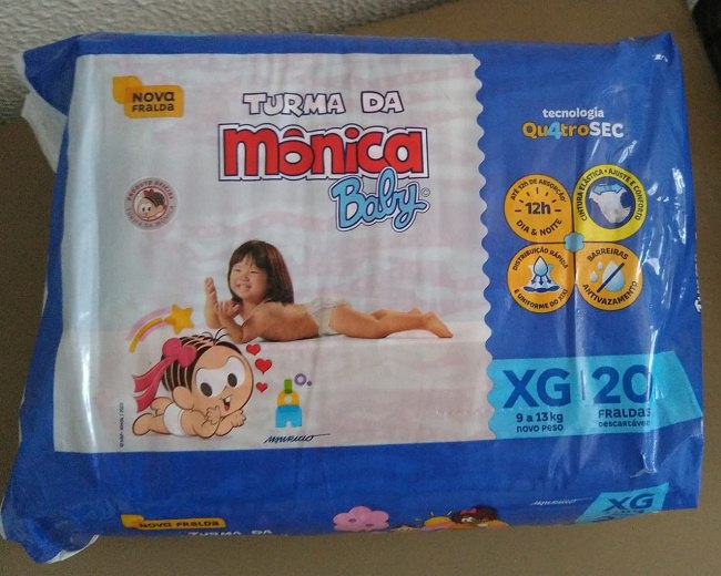 Fralda Turma da Mônica Baby Jumbo XG 20 Unidades