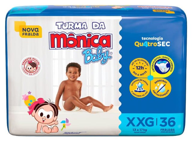 Fralda Turma da Monica Baby Mega XXG 36 Unidades