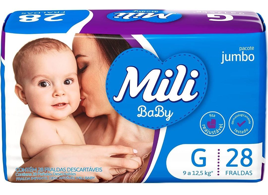Fralda Ultra Seca G 1X28 unidades Jumbo, Mili