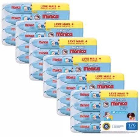 Kit toalhas umedecidas turma da Monica com