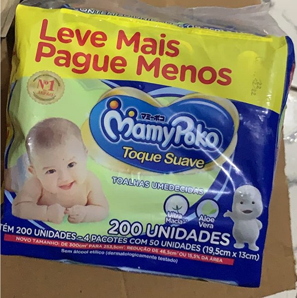 Lenço Infantil Mamypoko Com 200 Toque Suave, MAMYPOKO, Branco, 200 Unidades