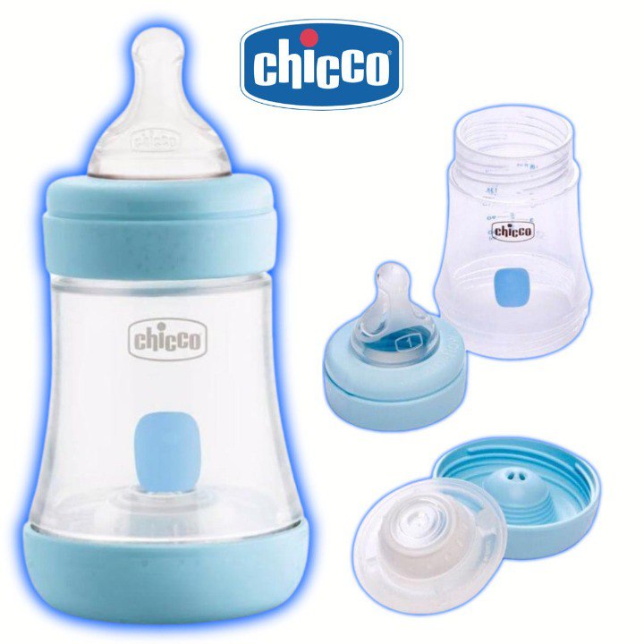 Mamadeira Perfect5 150ml FL Inicial Azul, Chicco