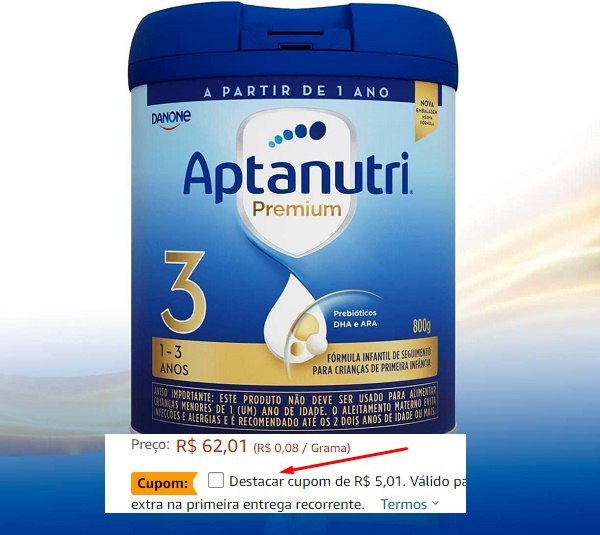 Marque a opção de cupom!!!