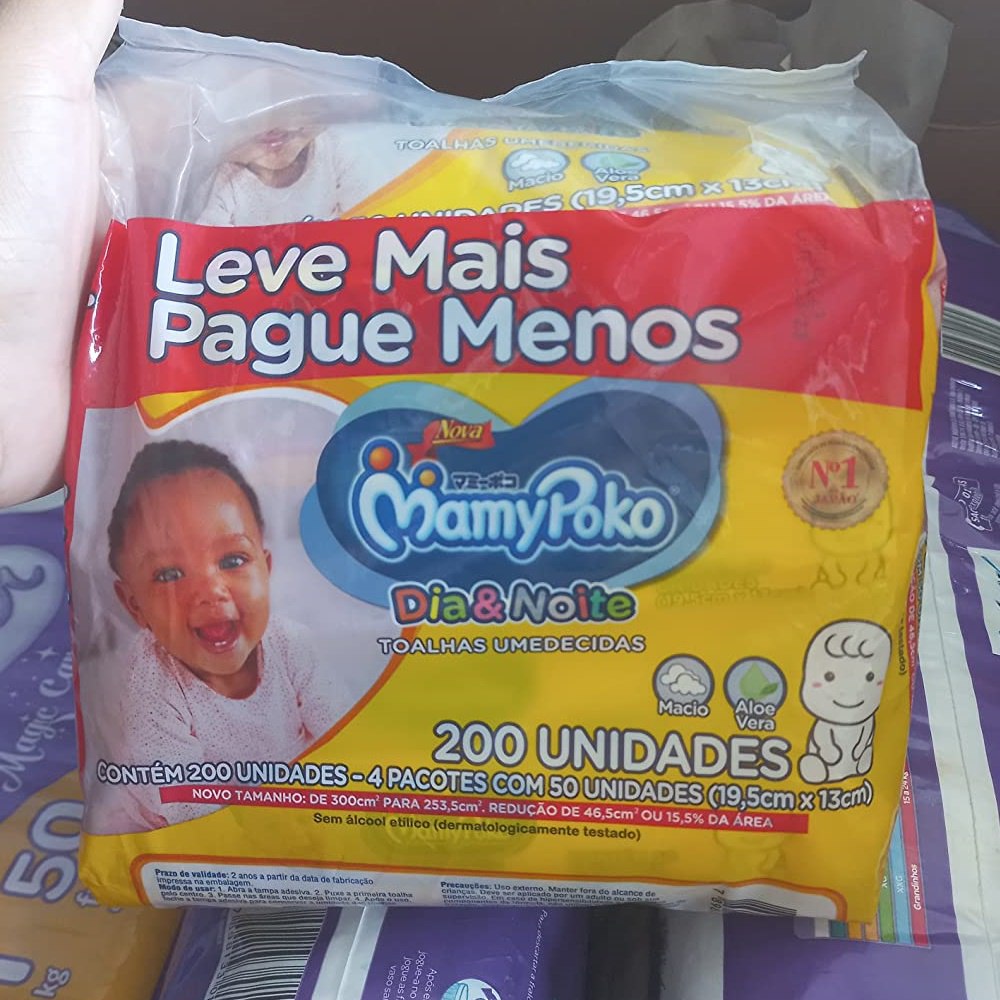 Toalhas Umedecidas MamyPoko Dia&Noite, 200 unidades