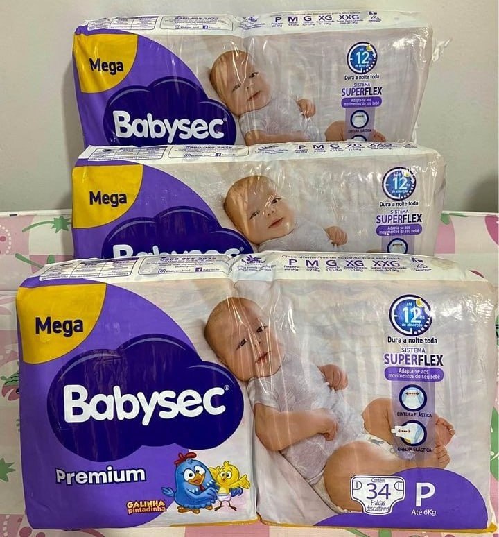 Fralda Babysec Galinha Pintadinha Premium P 34 Unidades