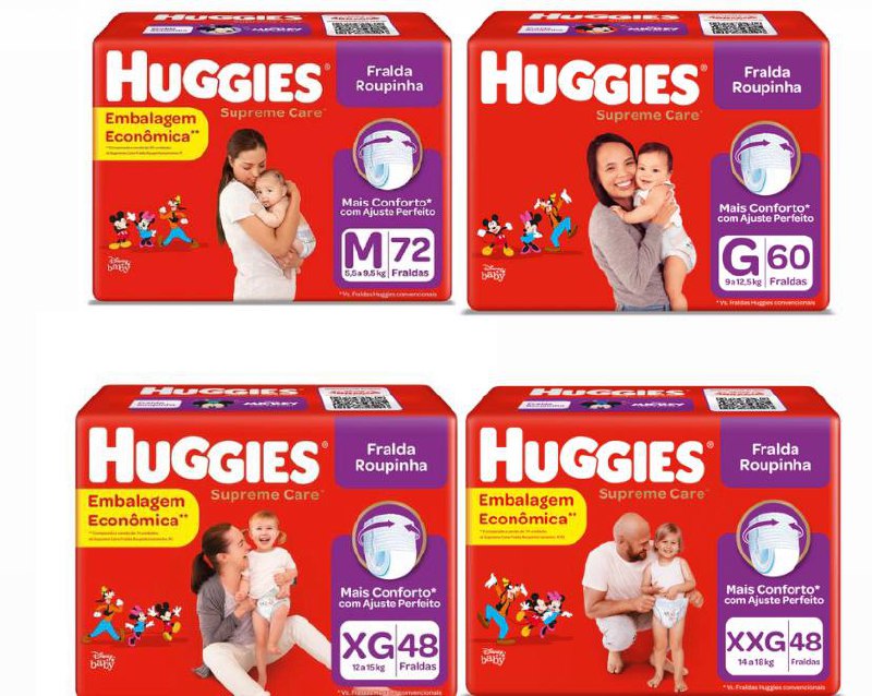 Fralda Huggies Supreme Care Roupinha