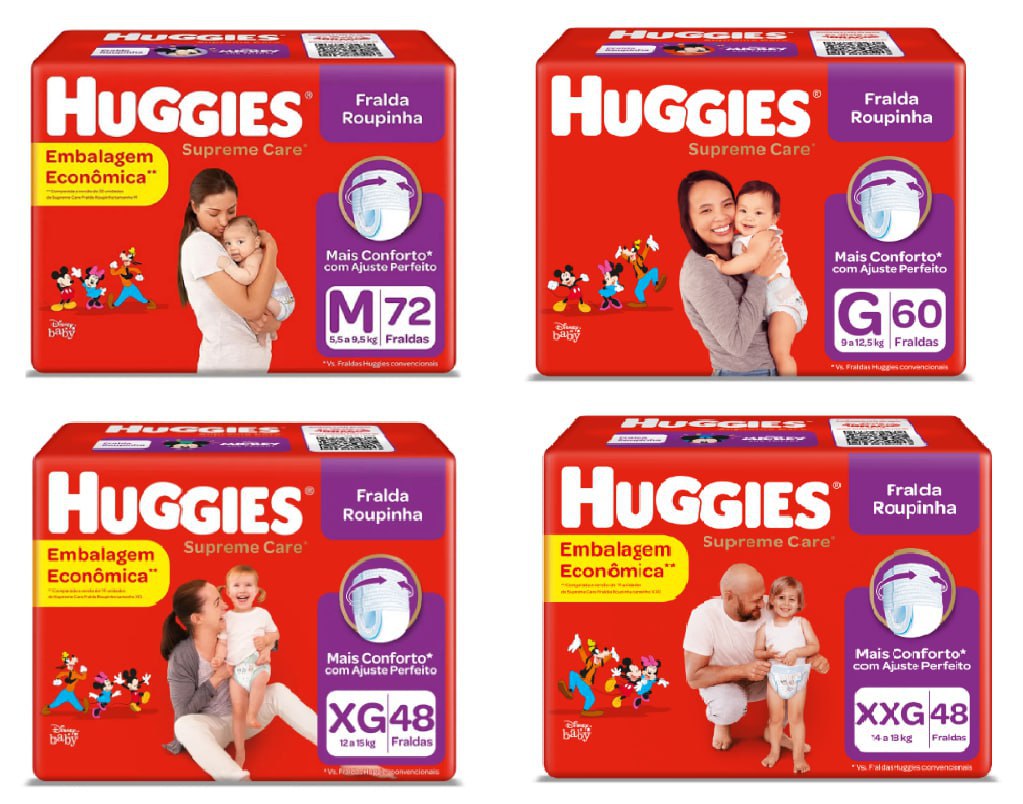 Fralda Huggies Supreme Care Roupinha