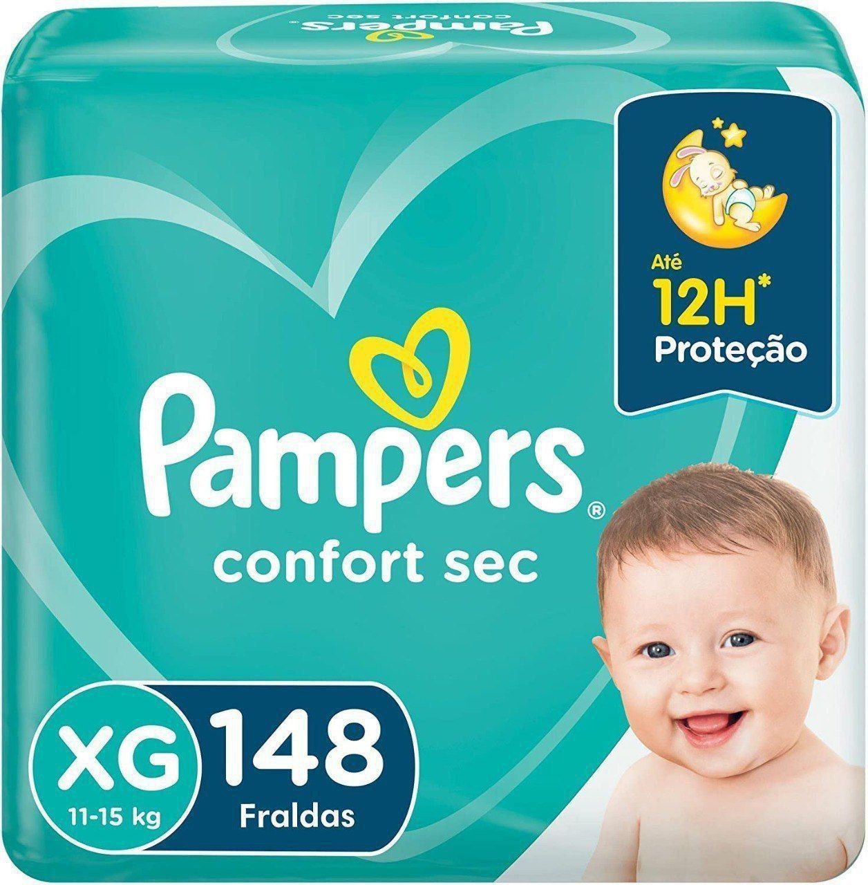 Fralda Pampers Confort Sec XG 148 Un