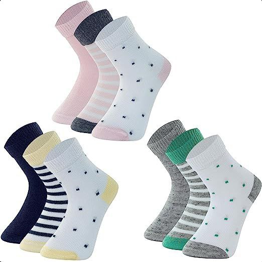 Kit 09 Pares Meias Infantil Mash Bebê Recém Nascido Criança Cano Médio