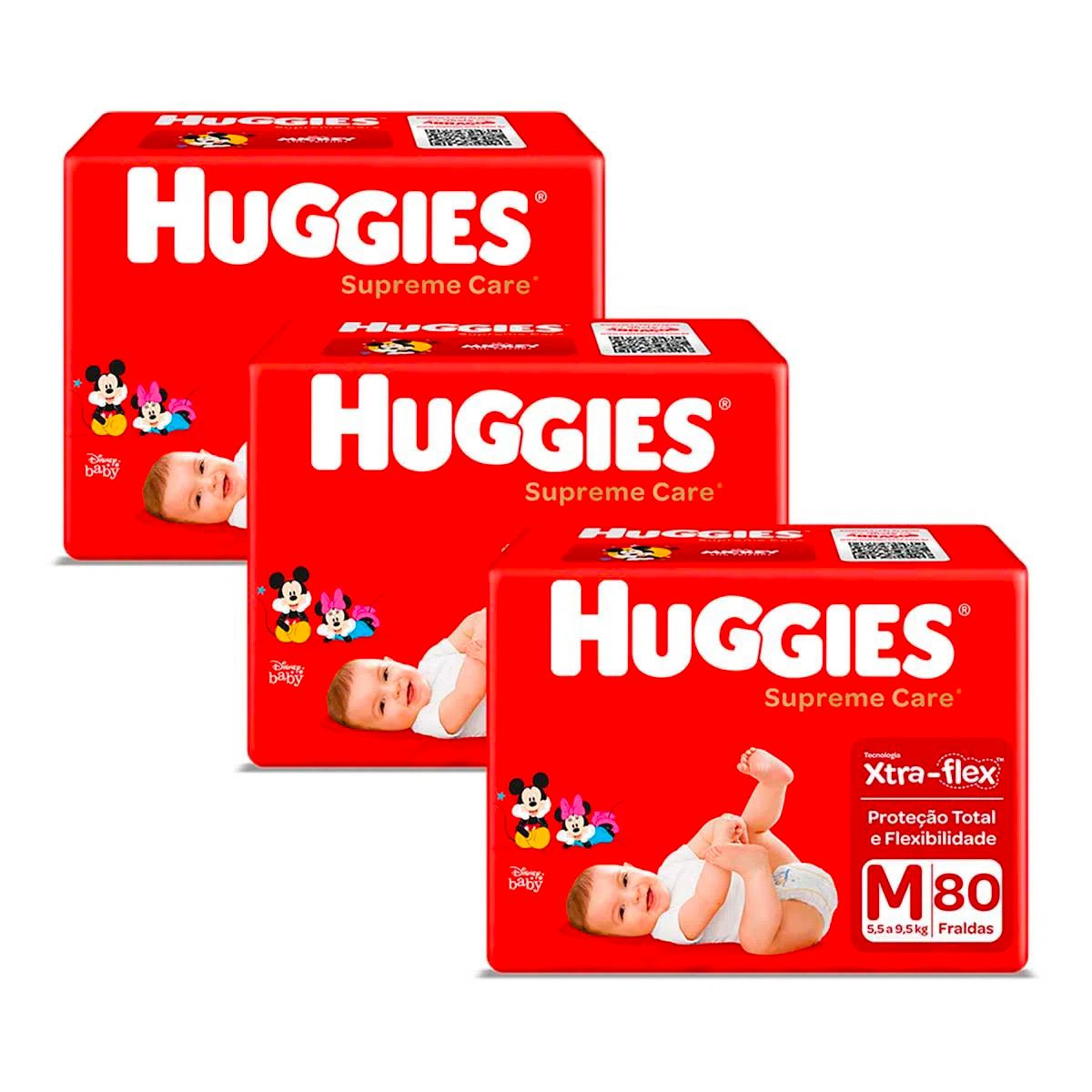 Kit de Fraldas Huggies Hiper Supreme Care M - 240 Unidades