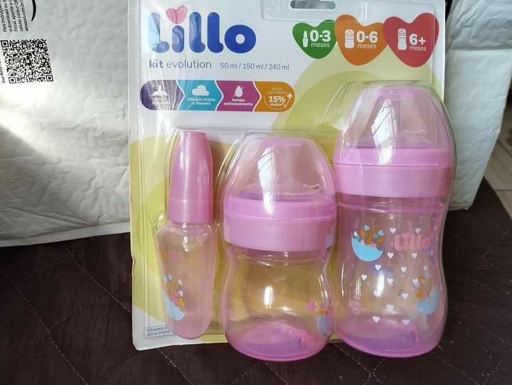 Kit de Mamadeira Primeiros Passos 50/150/240ml Rosa - Lillo