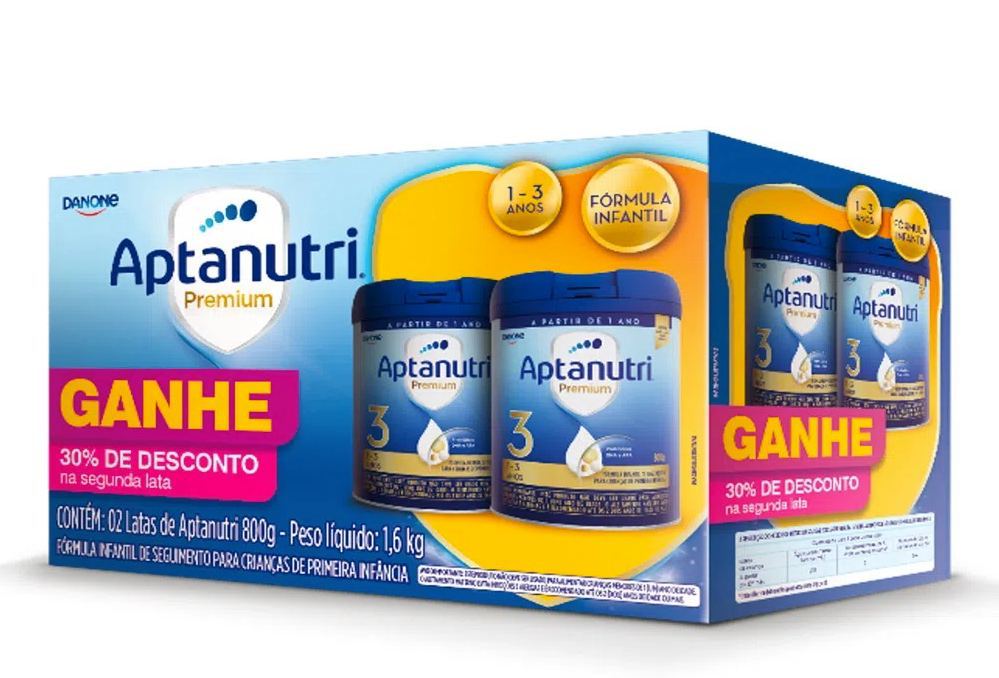 Kit Fórmula Infantil Aptanutri 3 Premium com 2 unidades de 800g cada