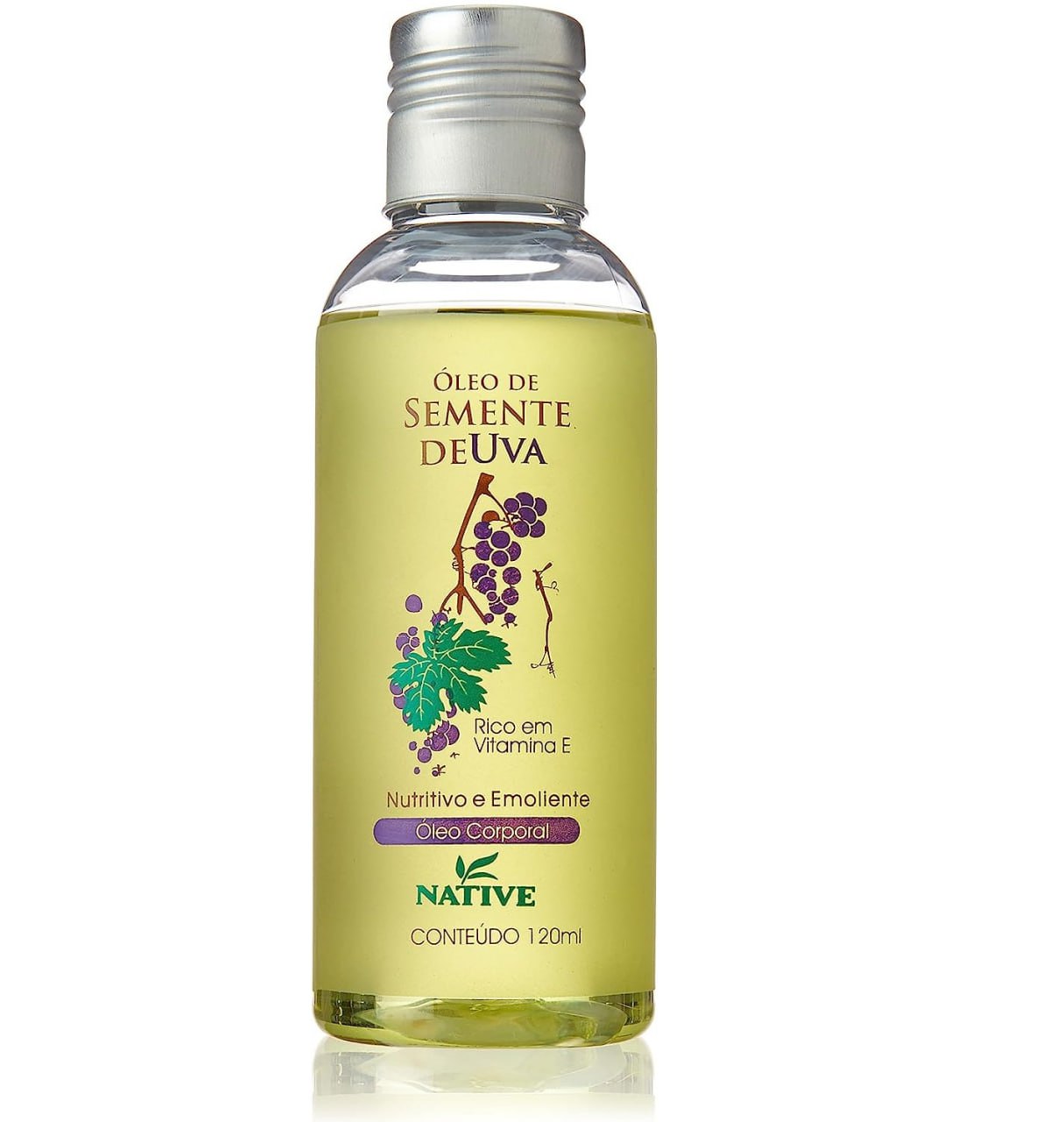 Óleo de Semente de Uva 120ml, Native, Amarelado