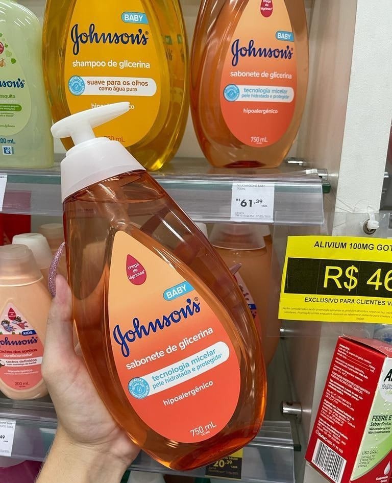 OLHA QUANTO CUSTA NO MERCADO😱👉🏻 Sabonete Liquido Johnson's Baby Da Cabeça aos Pés 750ml