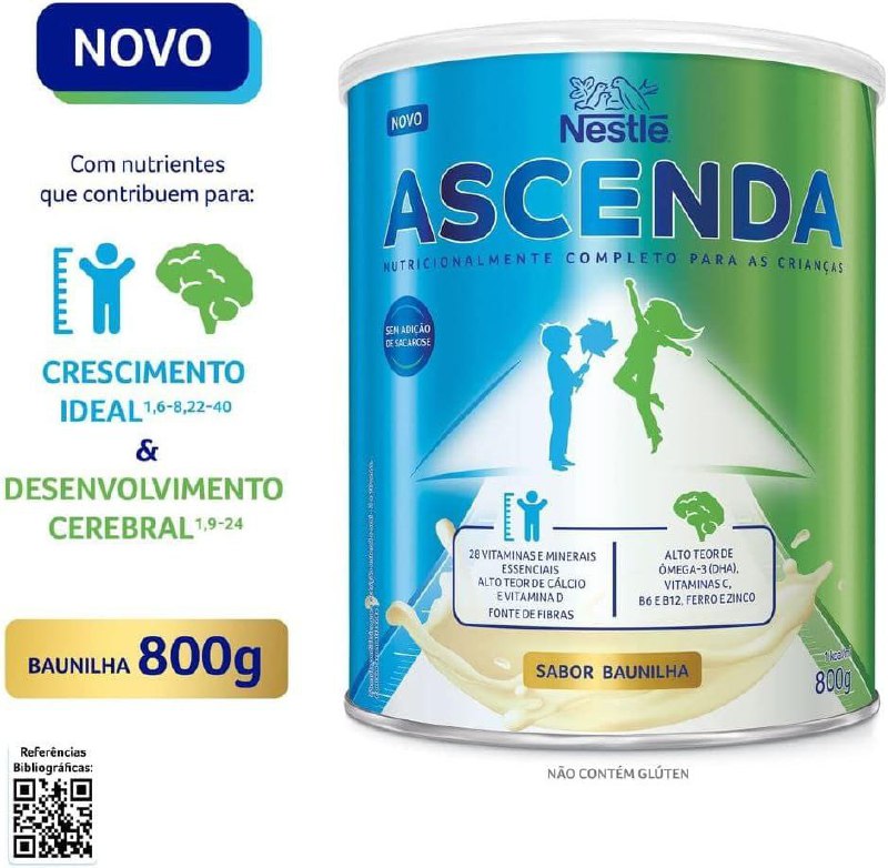 Suplemento Infantil Ascenda Baunilha 800G