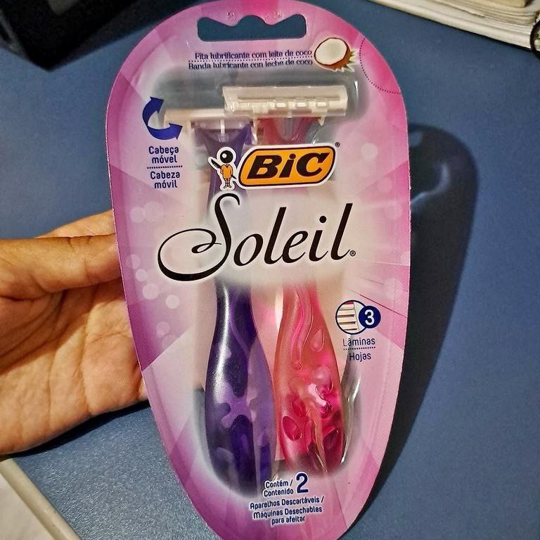 Aparelho de Depilar BIC Soleil, Rosa e Roxo, com Fita Lubrificante de Óleo de Coco, 919463, 2 Unidades