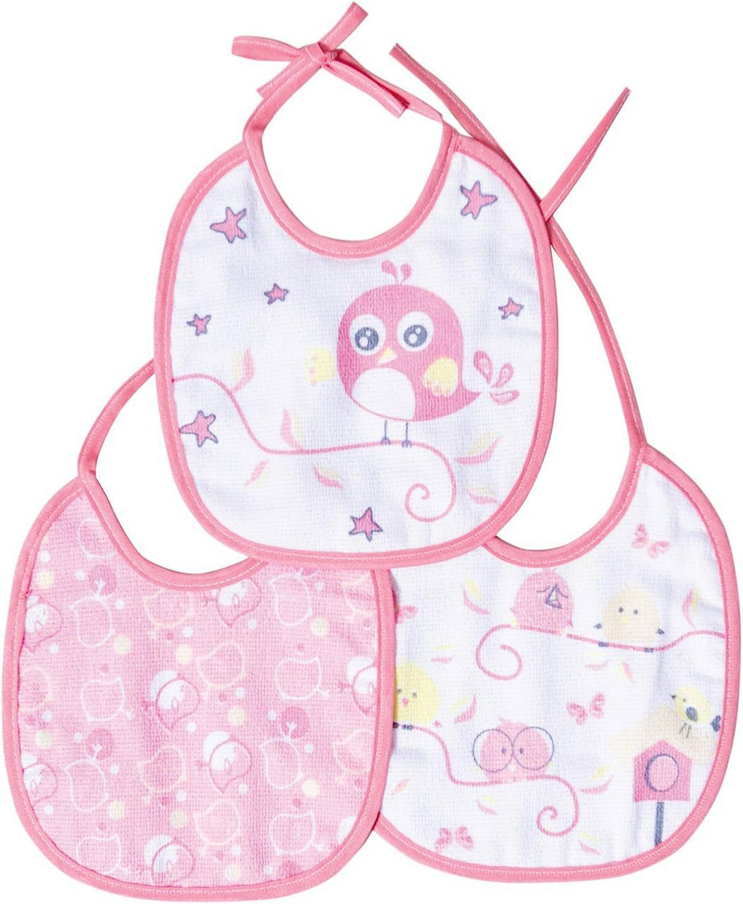 Babador Trios Felpudo e Plastificado para Bebê Papi 20cm X 19cm Contém 03 Un