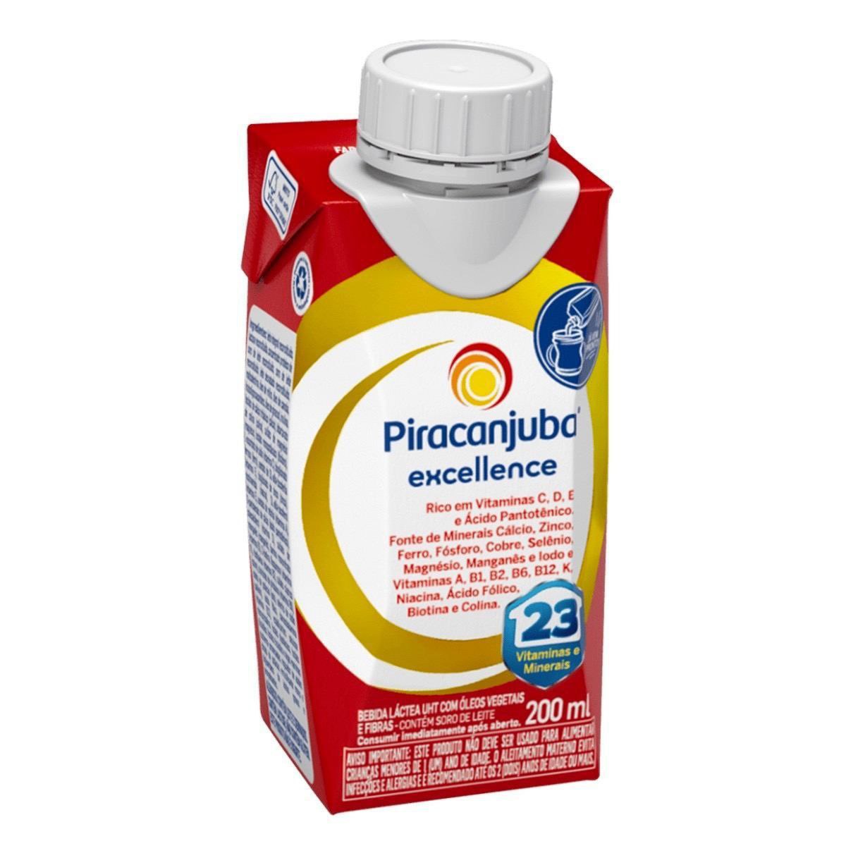 Bebida Láctea Infantil Piracanjuba Excellence Fase Pré Escolar 200ml