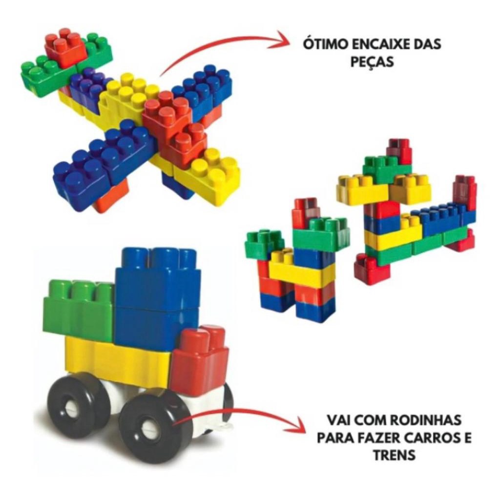 BLOCOS DE MONTAR BLOC SLIM COLORS COM 96 PEÇAS NO POTE