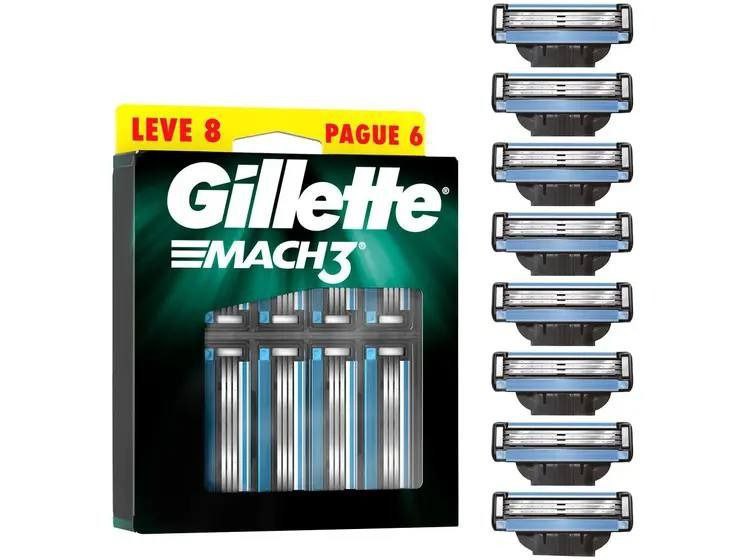Carga para Aparelho de Barbear Gillette Mach3 - 8 Unidades