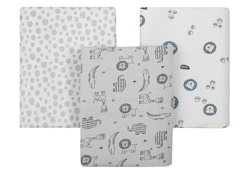 Cueiro Flanel Papi Compose Estampado para Bebê 80cm X 50cm Contém 03 Un