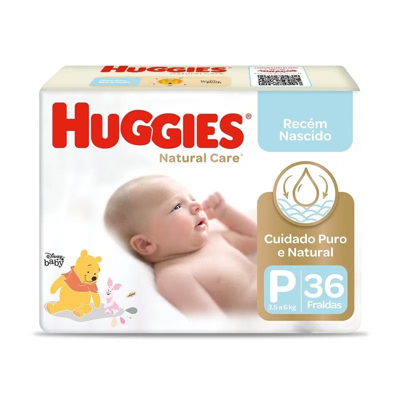 Fralda Huggies Natural Care RN ao XXG