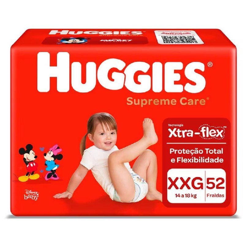 Fralda Huggies Supreme Care XXG - 52 Unidades
