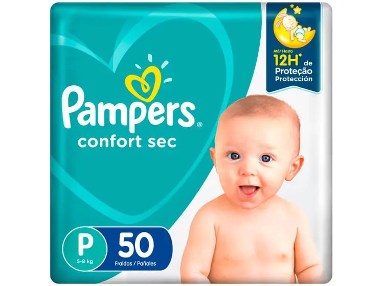 Fralda Pampers Confort Sec Tam. P 50 Unidades