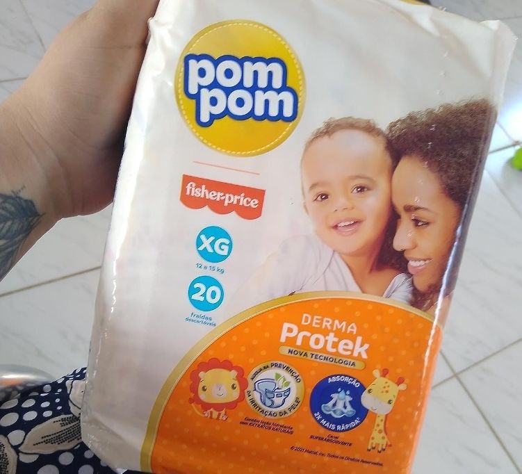 Fralda Pom Pom Derma Protek Jumbo XG 20 Unidades