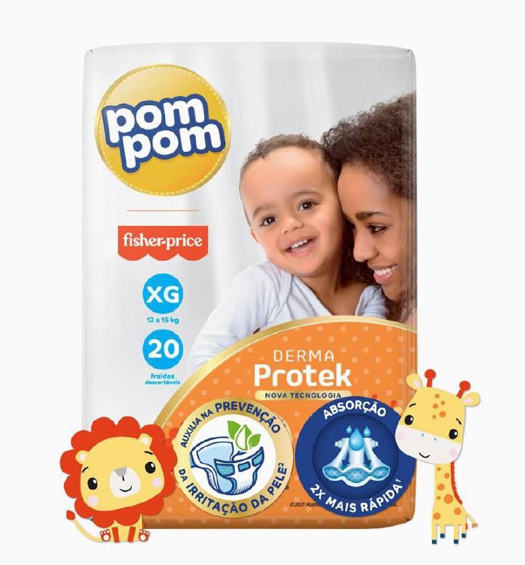 Fralda Pom Pom Derma Protek Jumbo XG 20 Unidades