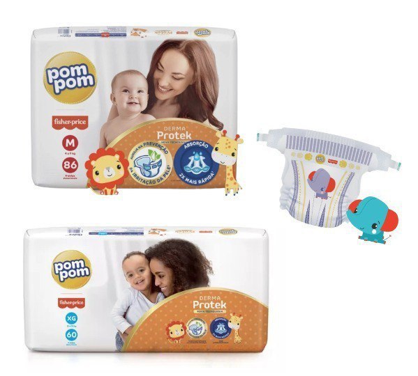Fralda Pom Pom Derma Protek M ou XG