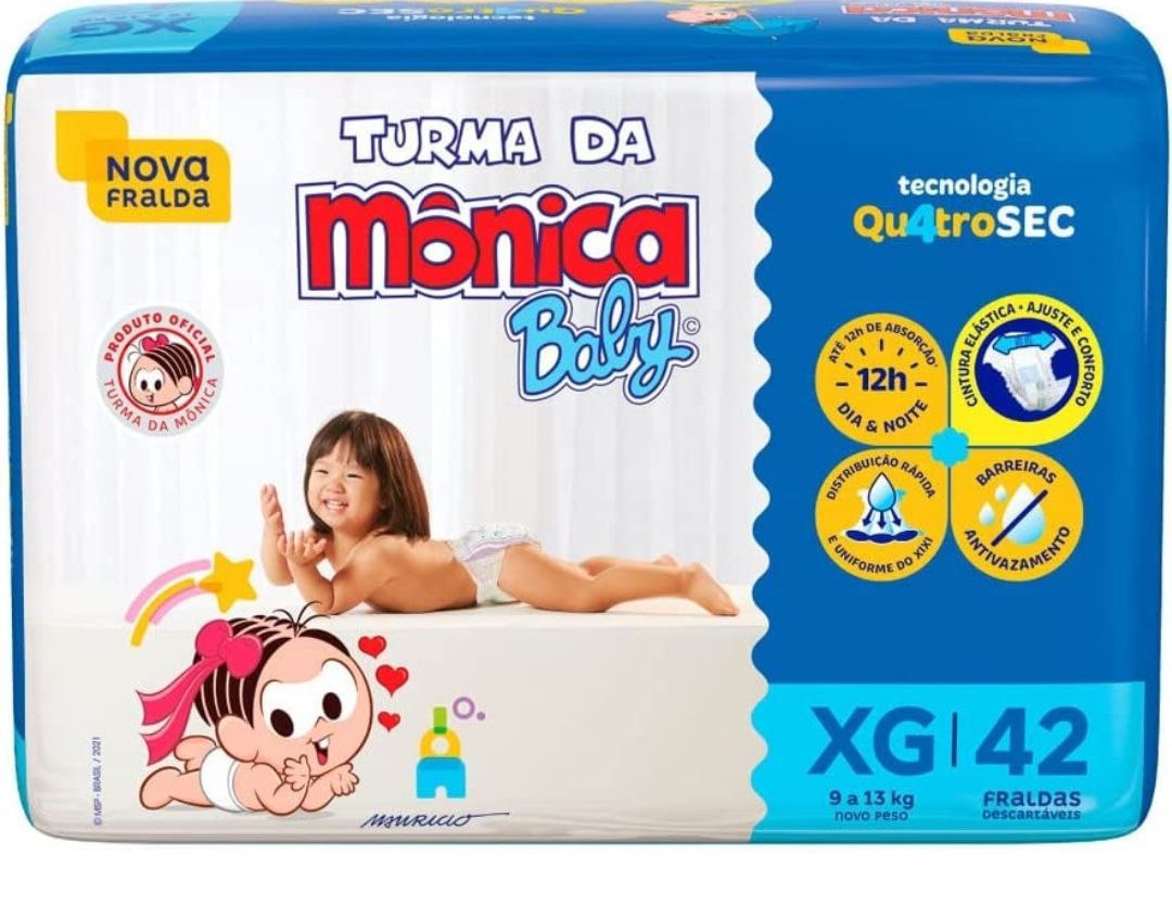 Fralda Turma da Monica Baby Mega XG 42 Unidades