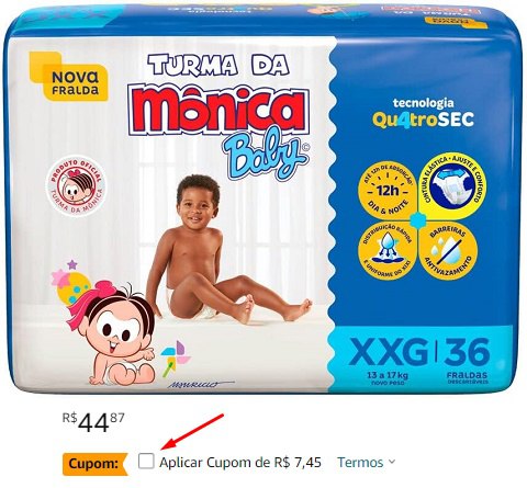 Fralda Turma da Monica Baby Mega XXG 36 Unidades
