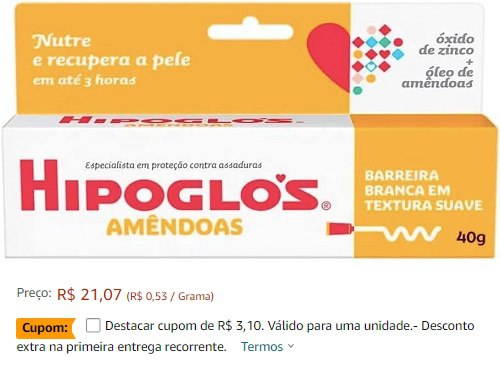Hipoglós Amêndoas Creme Preventivo De Assaduras,40g
