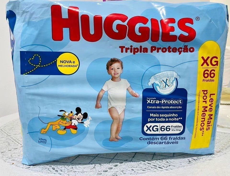 Huggies Tripla Proteção Xg - Fraldas, Tamanho XG (12 a 15 kg), 66 Unidades