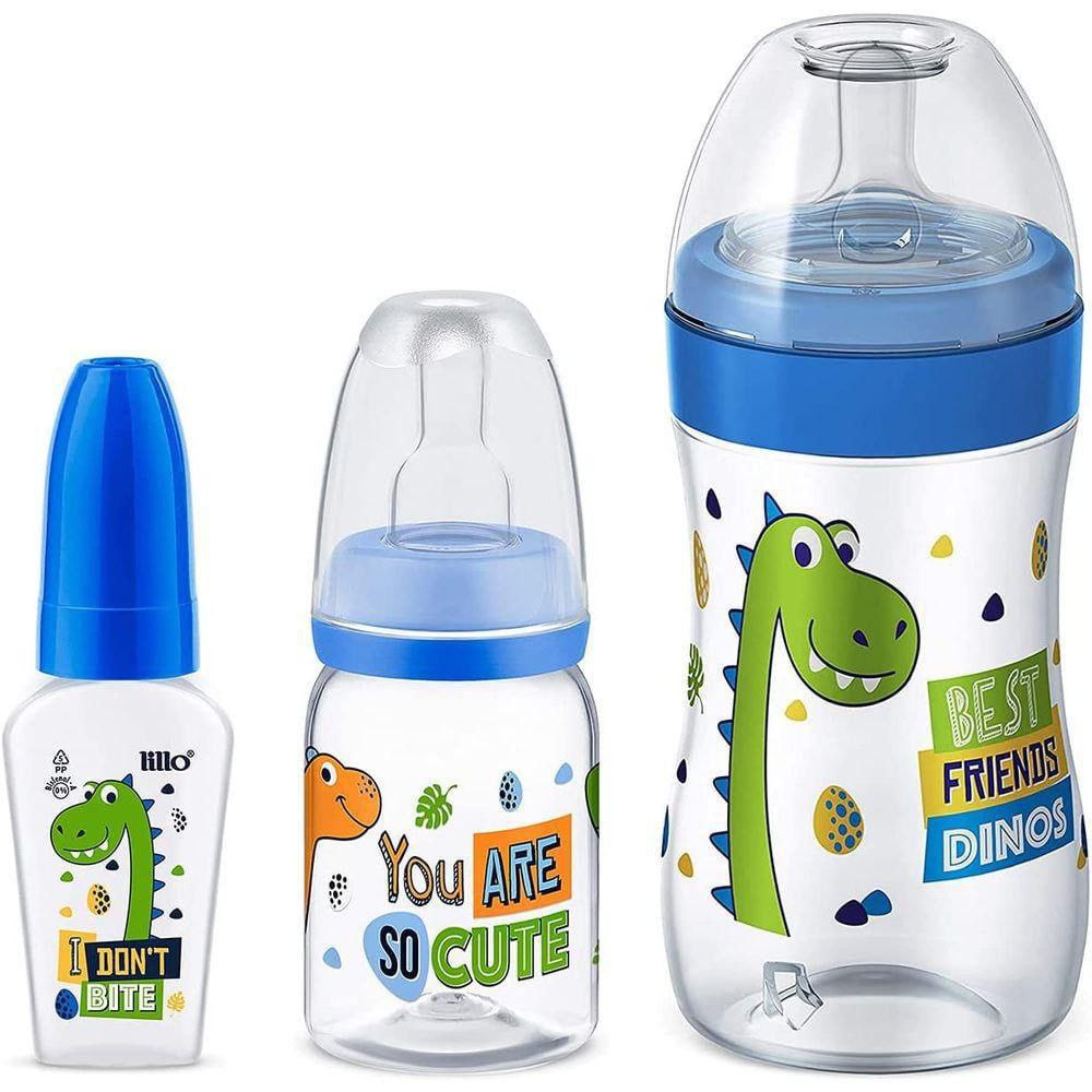 Kit 3 Mamadeiras Evolution Magia 50/120/300ml Dino - Lillo