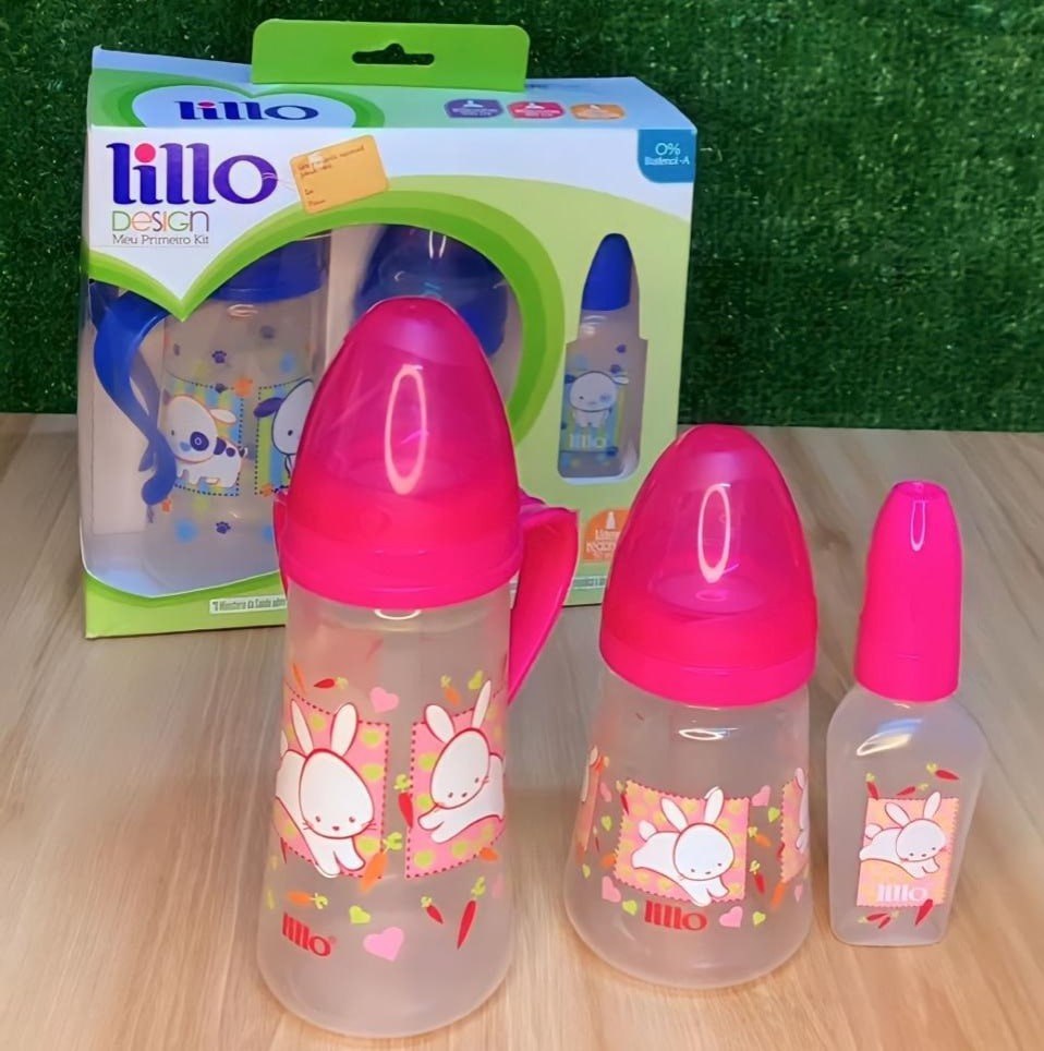 Kit Mamadeira Design Fashion Silicone Lillo Rosa