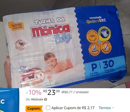 Marque o CUPOM abaixo do valor!! Fralda Turma da Mônica Baby Jumbo P 30 Unidades