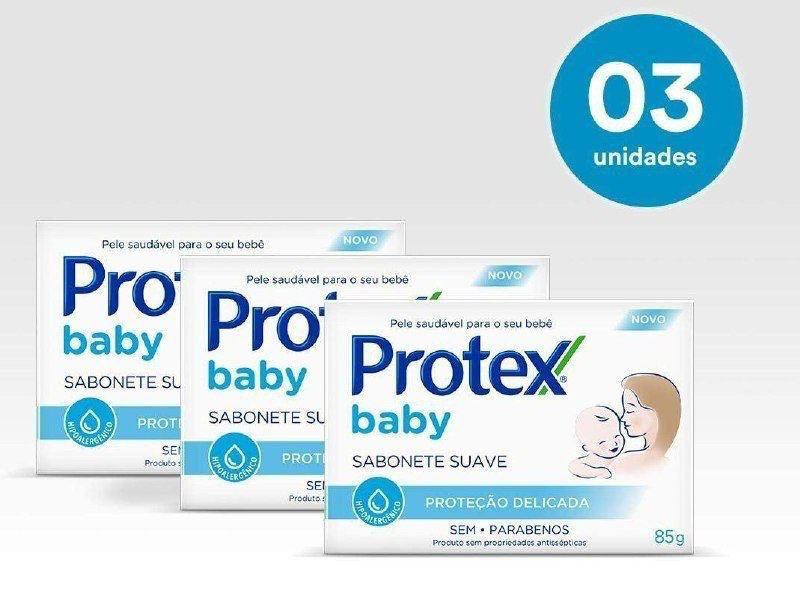 Sabonete em Barra Para Bebê Protex Baby Delicate Care 85G 3 Unidades com Desconto